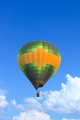 Colorful Hot Air Balloons in Flight over blue sky
