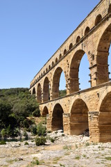 Ancient roman aqueduct Pont du Gard in Southern France