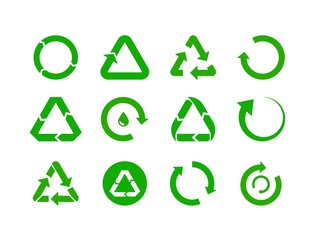 Recycle icon vector set. Recycling signs, reuse logo design template