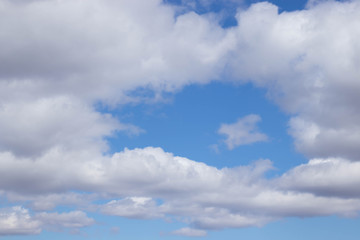 Blue sky with clouds. A piece of blue sky in the clouds