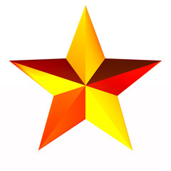 star on white background. Isolated 3D illustration