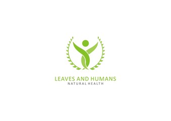 HUMAN LOGO AND LEAVES