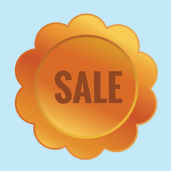 Sale sticker icon set isolated on a blue background. Red color special offer, discount tag. Simple realistic design. Flat style vector illustration