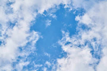 Blue sky and white clouds background