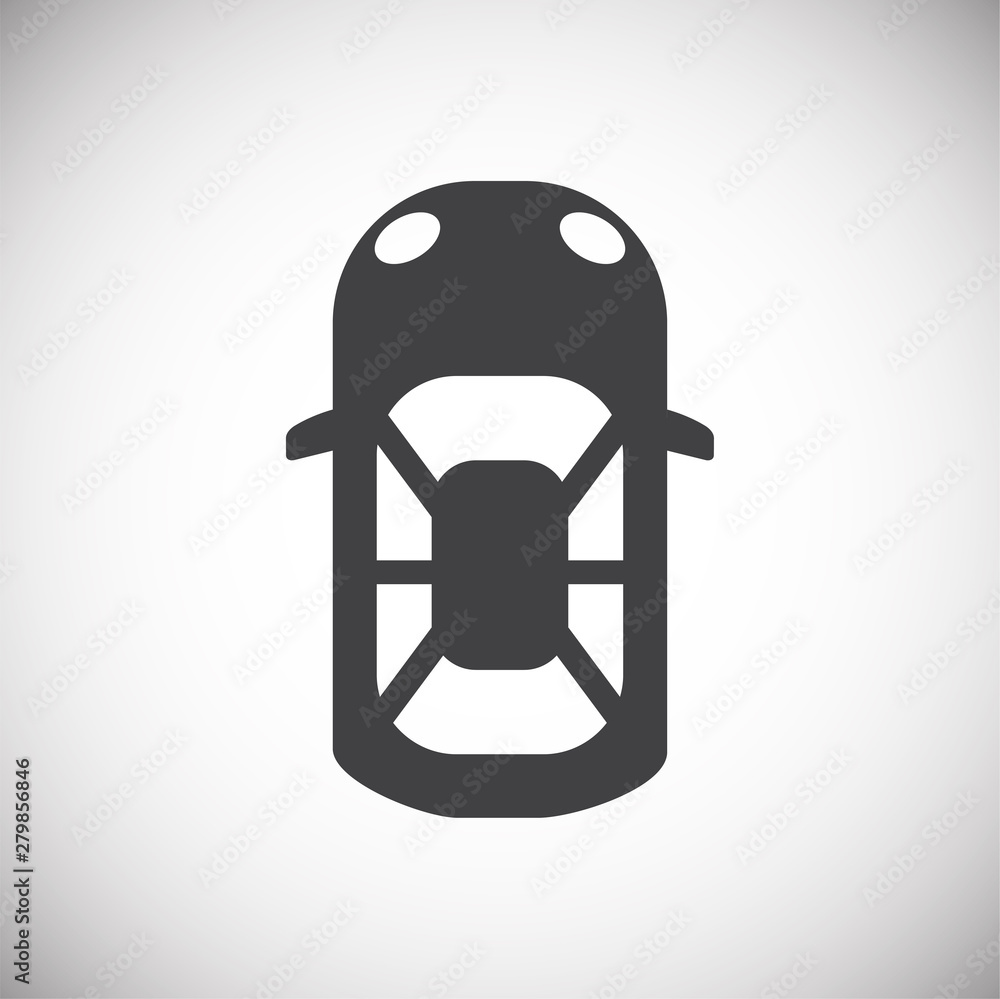 Poster car top view icon on background for graphic and web design. simple illustration. internet concept sy