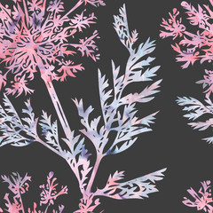 Fototapeta na wymiar Summer flowers seamless pattern. Watercolor illustration.