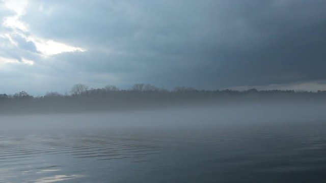 gathering storm over misty river (FULL HD)