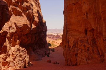 Canyon in Wadi Rum desert Jordan