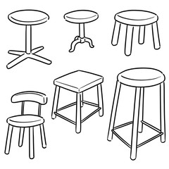 vector set of chair