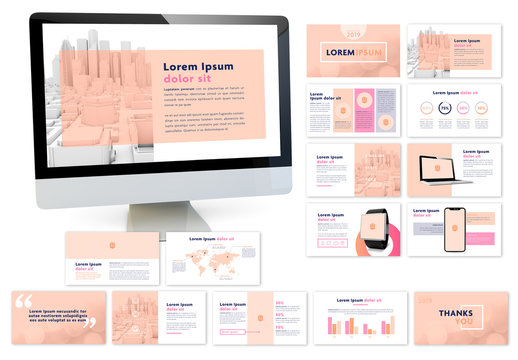 Presentation Layout with Peach Elements