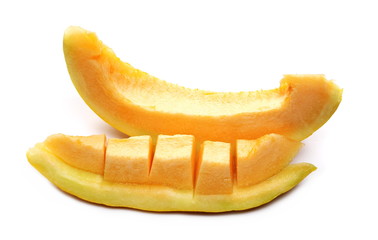 Fototapeta na wymiar Cantaloupe melon slice isolated on white background