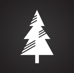 Obraz premium Christmas tree icon on background for graphic and web design. Simple illustration. Internet concept symbol for website button or mobile app.