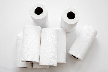 Rolls of toilet paper isolated on white