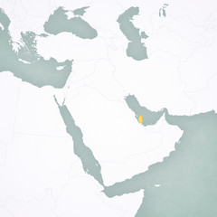 Map of Middle East - Qatar