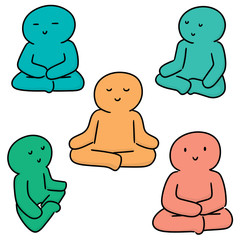 vector set of meditation