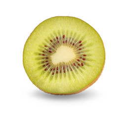 sllice of kiwi fruit on white blackgroud