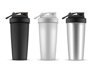 Shaker realistic style set, cup or container