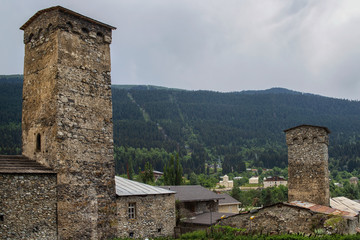 Mestia is the administrative center of Svaneti. Georgia.