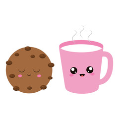 Sweet Smiling Mug and Chocolate Chip Cookies