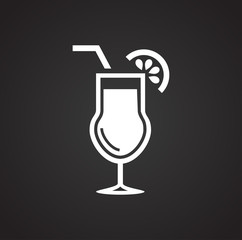 Cocktail related icon on background for graphic and web design. Simple illustration. Internet concept symbol for website button or mobile app.