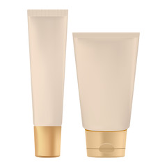Two tube for a cream of different sizes beige