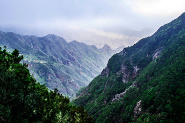 Mountains in Anaga rural park in Tenerife in Canary Islands