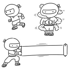 vector set of ninja