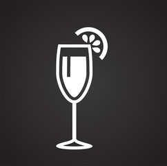 Cocktail related icon on background for graphic and web design. Simple illustration. Internet concept symbol for website button or mobile app.