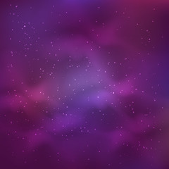 Cosmic purple background with stars vector illustration