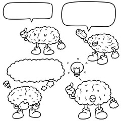 vector set of brain cartoon