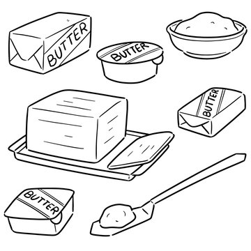 vector set of butter