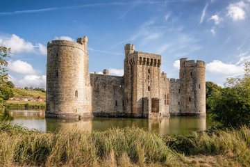 Historic Bodiam Castle in East Sussex, England