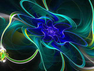 blue abstract fractal background 3d rendering illustration