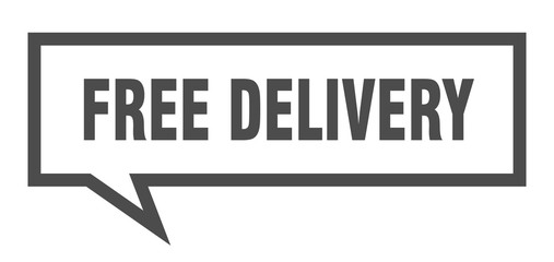 free delivery sign. free delivery square speech bubble. free delivery