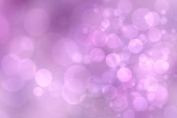 Abstract gradient purple pink background texture with blurred bokeh circles and lights. Space for design. Beautiful backdrop.