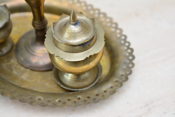 Traditional antique brassware