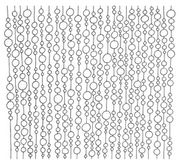 Black & white abstract lines of circles, line art, hand drawn. Isolated in white. Color of shapes can be easily changed