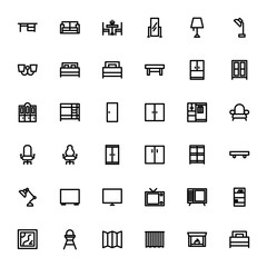 Furniture Icon Set Outline 32 px