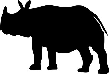 Silhouette of an rhinoceros vector design circle element for websites, blogs, advertisements, flyers, posters, backgrounds, business cards, logo, and tri-folds	