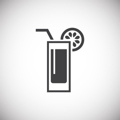 Cocktail related icon on background for graphic and web design. Simple illustration. Internet concept symbol for website button or mobile app.