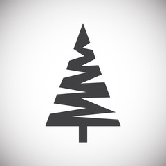 Christmas tree icon on background for graphic and web design. Simple illustration. Internet concept symbol for website button or mobile app.