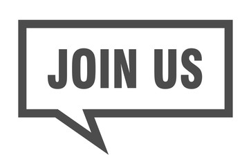 join us sign. join us square speech bubble. join us