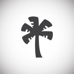 Palm tree icon on background for graphic and web design. Simple illustration. Internet concept symbol for website button or mobile app.