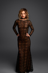 Young woman in elegant evening dress