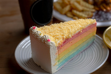 mille crepe rainbow cake