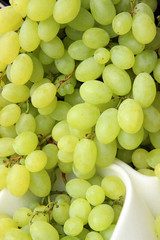 A bunch of fresh ripe white grapes