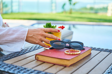 Delicious Tropical Cocktail and Summer Holiday