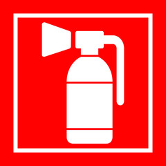 Vector Icon of fire extinguisher. Illustration Symbol of fire protection. Sign firefighting.