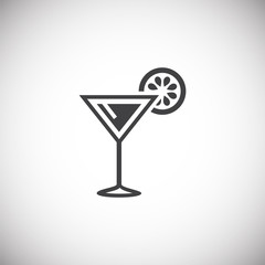 Cocktail related icon on background for graphic and web design. Simple illustration. Internet concept symbol for website button or mobile app.