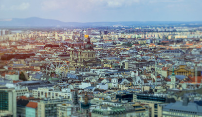Obraz na płótnie Canvas Old houses of Budapest, view from the air